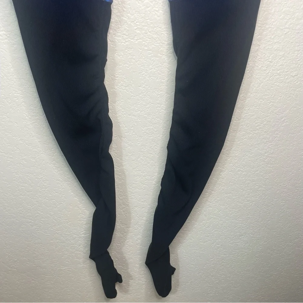 Alo Goddess Ribbed Leg‎ Warmer Legging Blue Kaleidoscope Black Sz XXS Yoga Pants